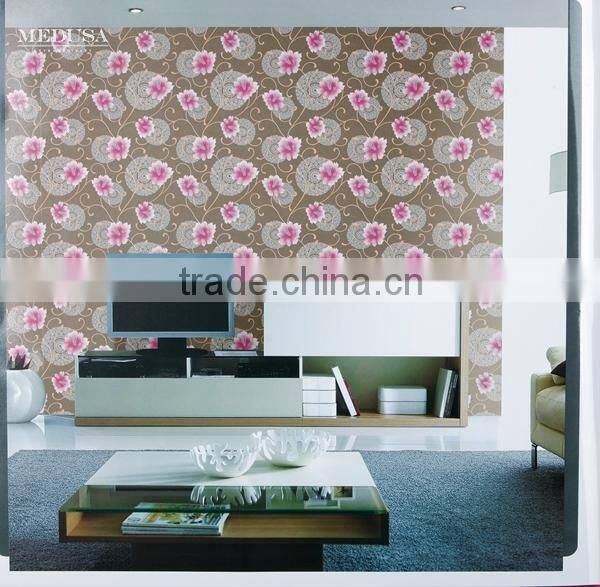 vinyl wallpaper with Chinese beautiful flowers
