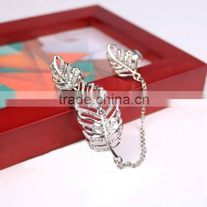 Alli express leaves feathers connection rings