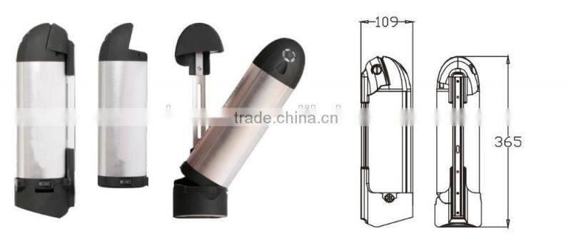 Bottle Style 36V 11.6Ah Electric Bike Lithium Battery Pack by 3.7V 2900mAh Japan Battery Cell