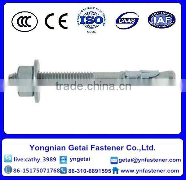 Carbon Steel M8*120 Wedge anchor silver white Zinc-plated with nut and washer