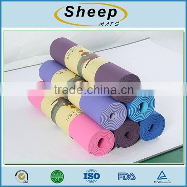 Top selling waterproof anti fatigue gym fitness custom print tpe yoga mat