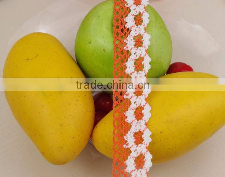2016 orange african guipure Cotton ribbon trim crochet accessories lace c250103