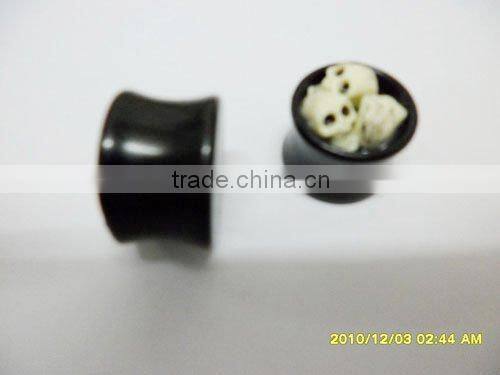 Mixed color UV Acrylic Skull Ear tapers body piercing jewelry