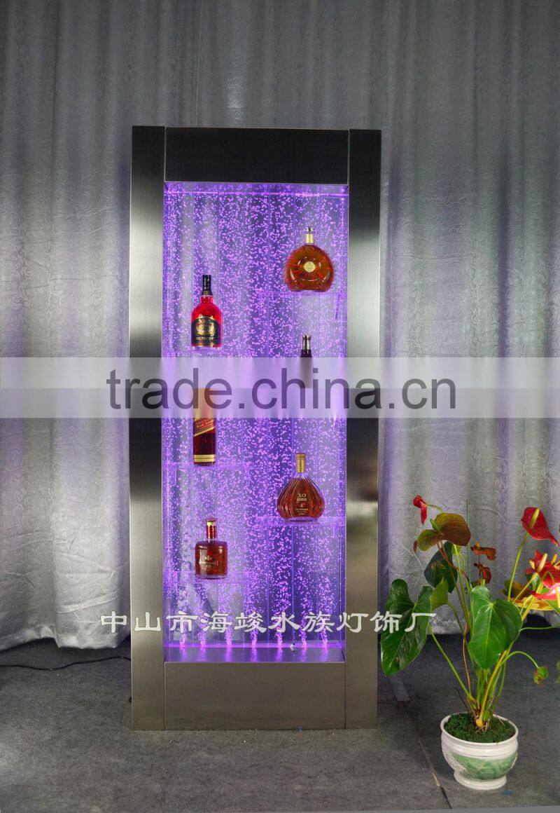 Led lighting stainless steel water bubble wine Rack