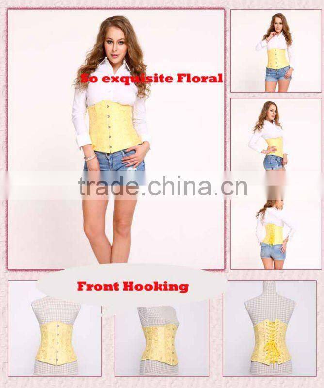 Sexy Yellow Plus Size Waist Training Corset Steel Bone Bustier