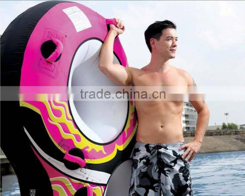 8 shape Infatable double ring/tub, Inner PVC and Nylon cover water ski double ring/tub, water towable equipment double ring/tub