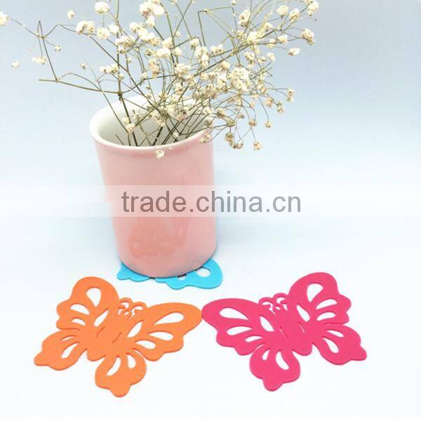 100% food grade butterfly Silicone drink coasters