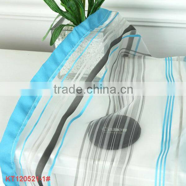 15 Colors Available Without MOQ With Stripe Sheer Silk Curtains argia blokeatzen gortinak