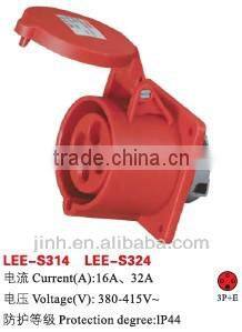 LEE/IEC International Standard Plug blue red color wall socket 3 pins 16A 32A IP 67 industrial power plug