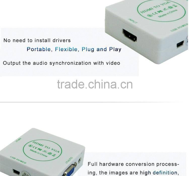 Good quality for media players to change H DMI to VGA converter box