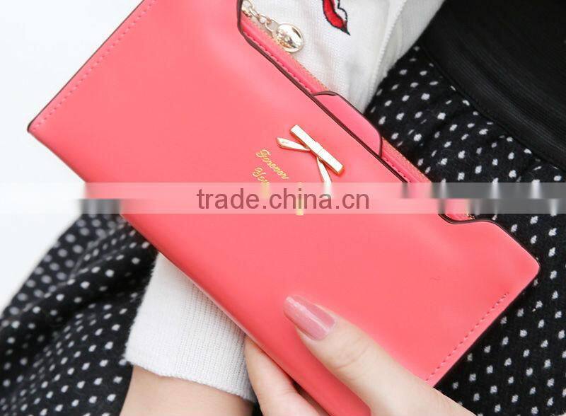 2016 Fashion Women Leather Wallet Multifunctional Zipper Long Wallet Vintage Ladies Clutch Coin Purse Card Holder