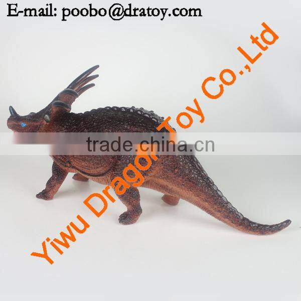 A variety of colorful dinosaur toys