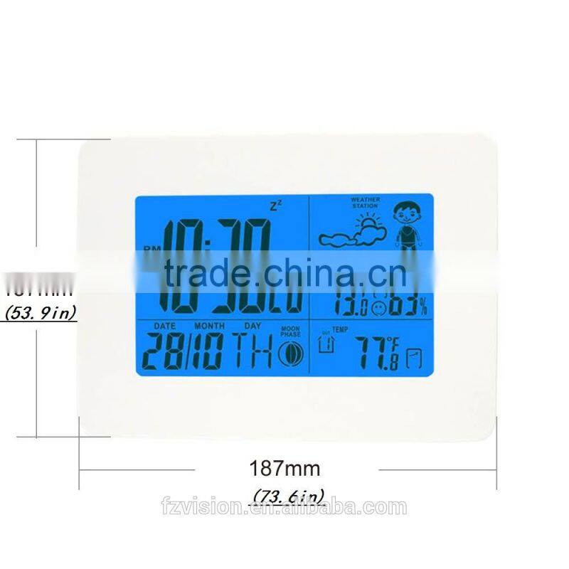 Digital super wireless Weather Station Clock thermo hygrometer with 2 sensors