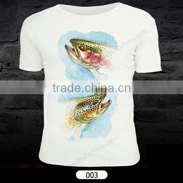in stock customer design cotton polyster fishing t-shirt