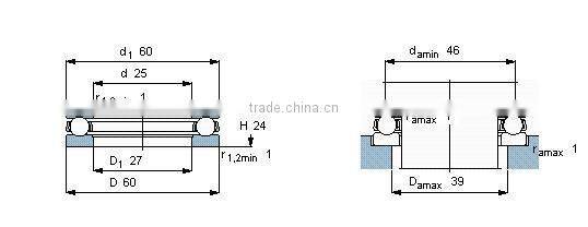 car wheel bearing 51413 thrust bearing 51413 bearing 65*140*56mm
