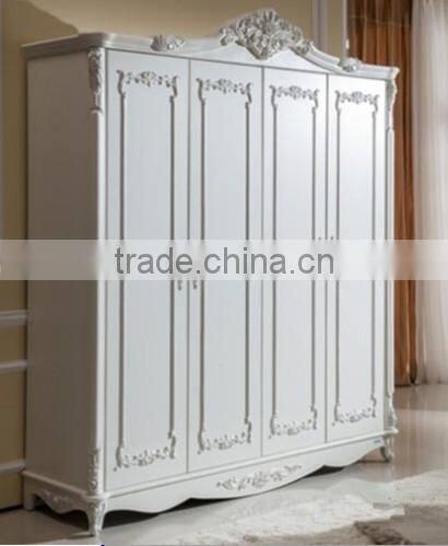 Elegant Wooden Bedroom Furniture, Exquisite Wood Carved Bedroom Set, Button Tufted Upholstery Solid Wood Bed