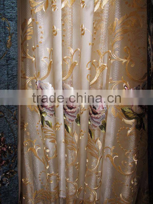Antique French Style Living Room Pleat Blackout Curtains With Valance