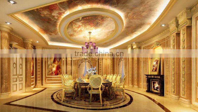 High Definition 3D Rendering For European Style Dining Room With Furniture And Material