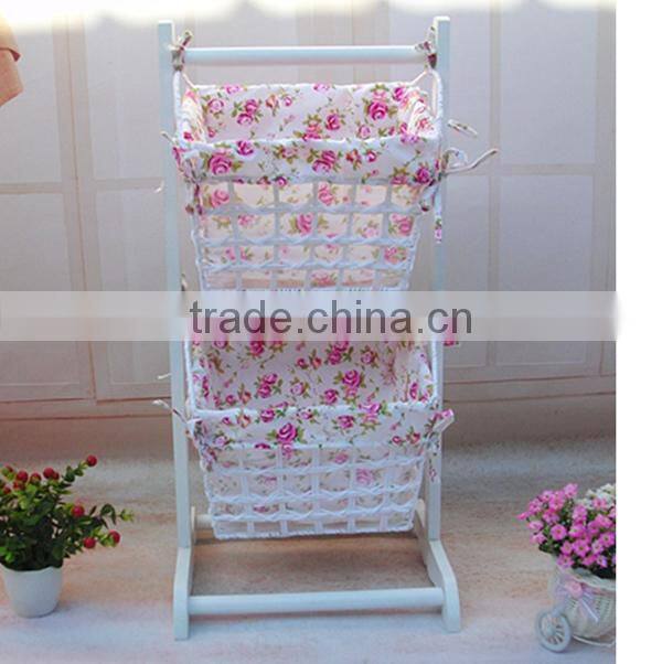 Small Wood Magzine 2 tier display rack