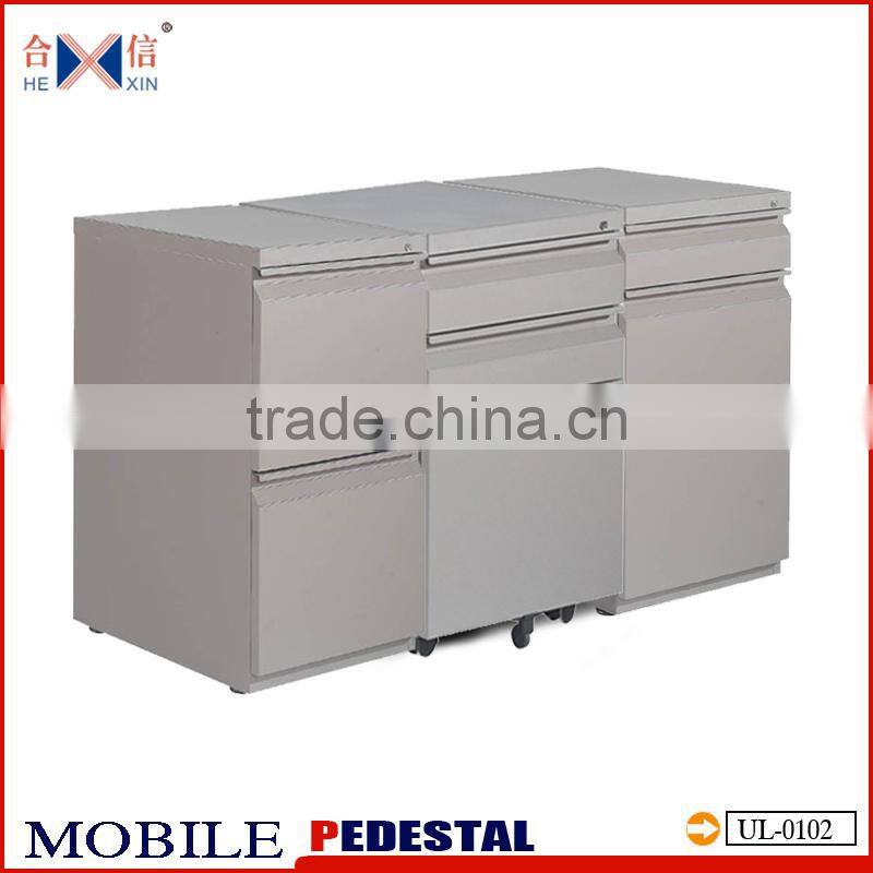 Office furniture 3 drawer mobile filing metal pedestal