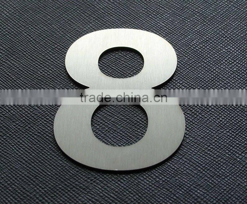 250mm height stainless steel adhesive door number