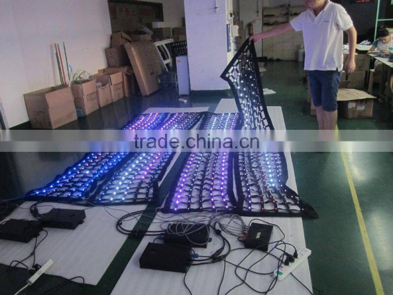 P100mm led mesh curtain see through led display flexible