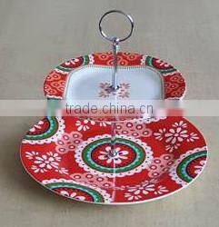 porcelain plate ceramic plate 2pcs cake plate set