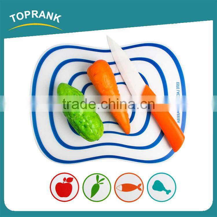 Toprank Custom New PP Folding Antibacterial Non-Slip Thin Plastic Kitchen Chopping Block Vegetable Cutting Board