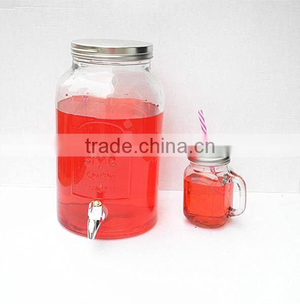 2 gallon family recipe vineyard fruit country style glass dispenser set