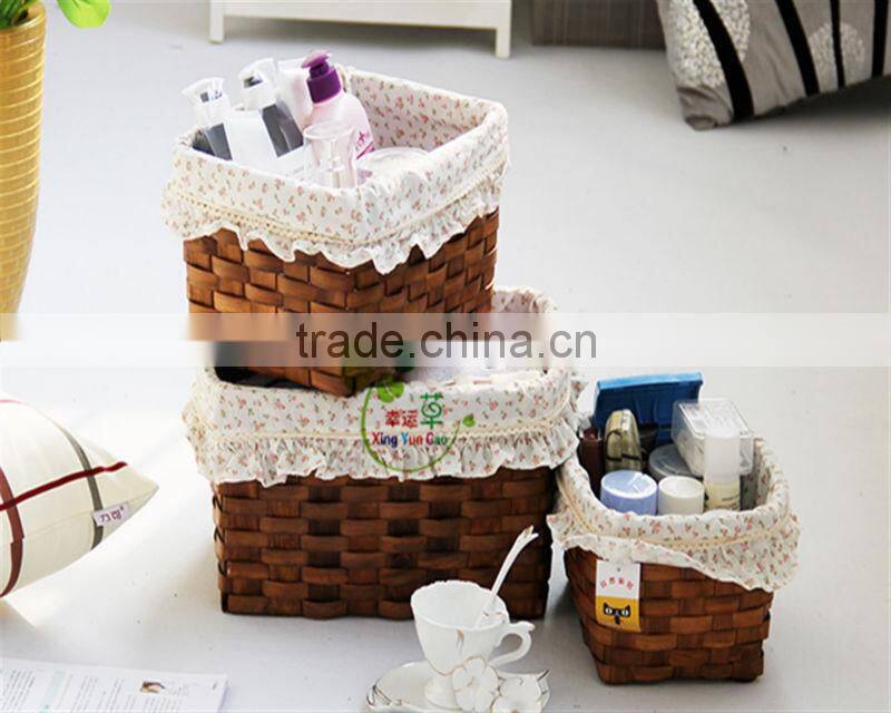 Household receive basket Hand woven wood chip basket