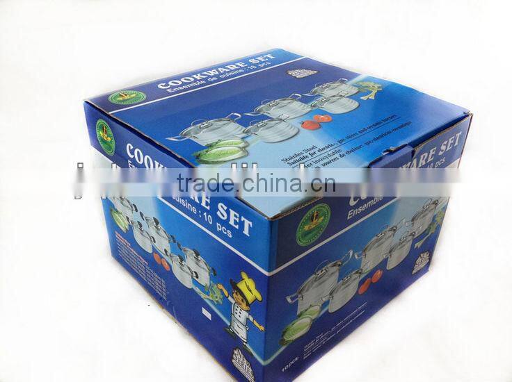 10pcs stainless steel soup pot set cookware set