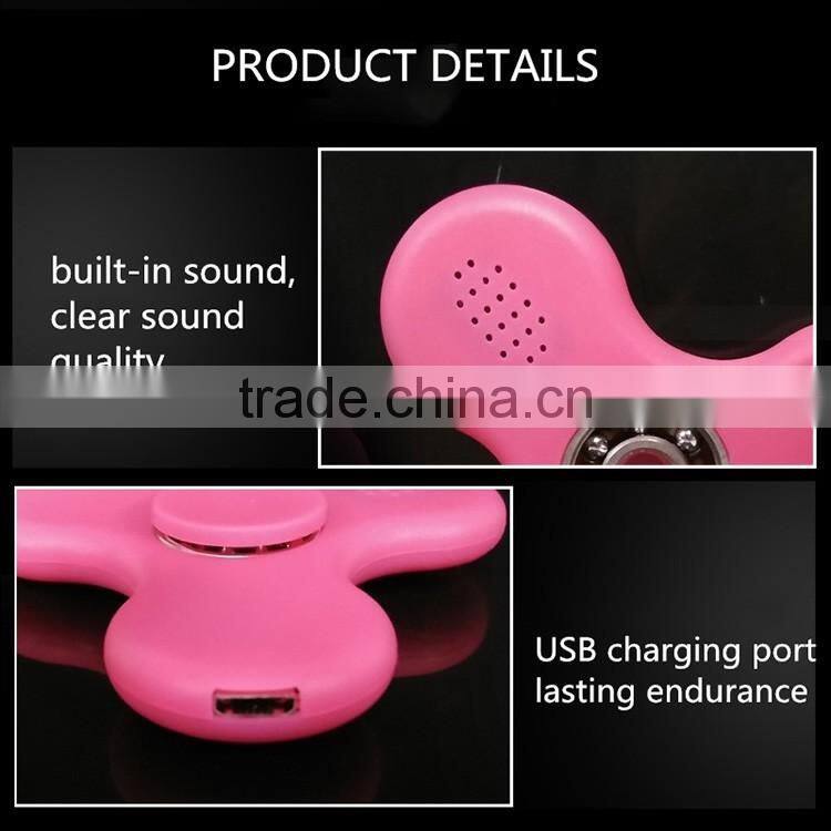 2017 Best selling new EDC 608 bearing tri fidget spinner with bluetooth speaker function