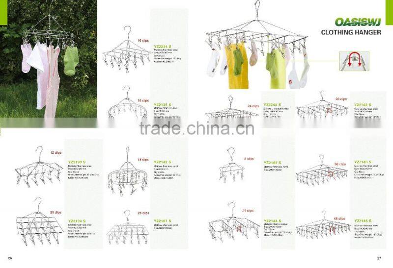 8Clips Stainless Steel Clothes Drying Rack Hanger Socks Shorts Underwear Drying Hanger