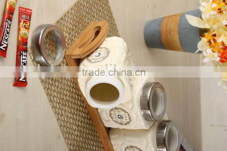 canister set with stainless & window lid