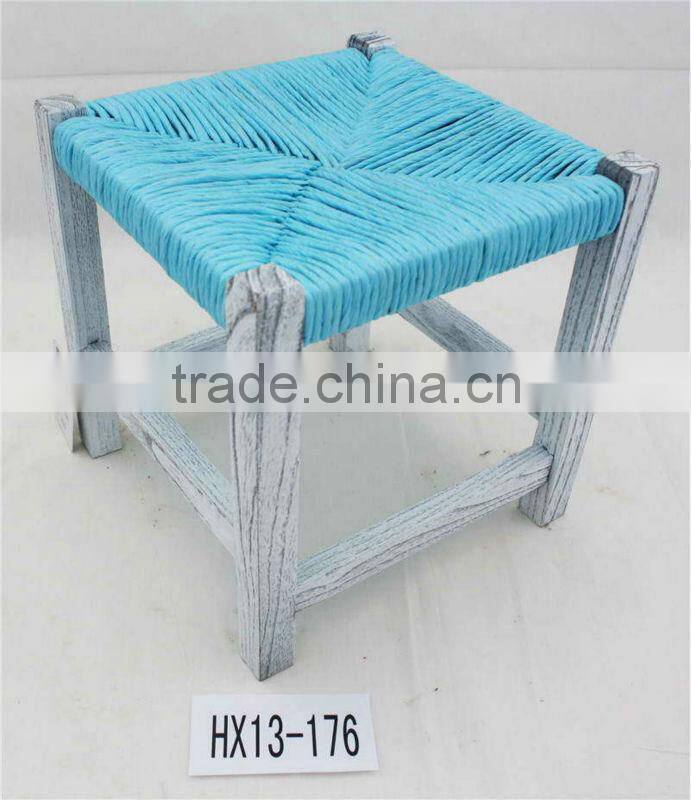 Solid wood chair with rush seat