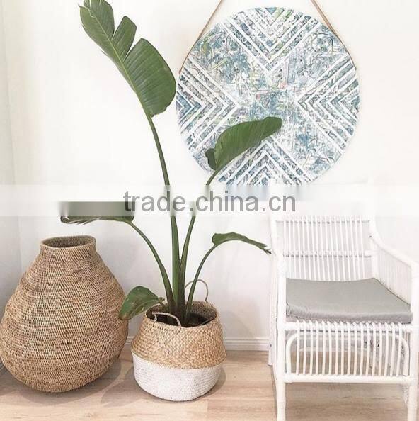 Natural belly seagrass basket / planter for home decoration