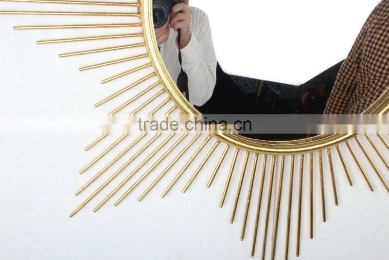 Antique gold starburst decorative mirror wall hanging