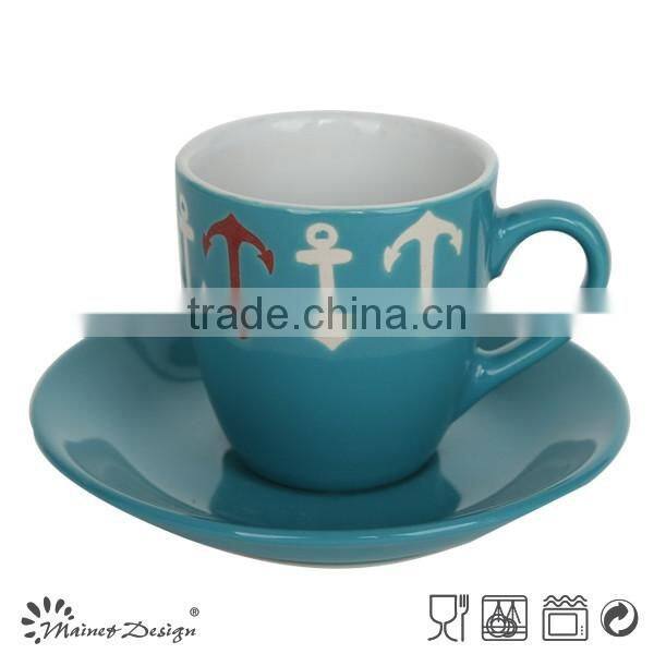 Traditional European Style Tea Sets/Colored Bulk Ceramic Porcelain Tea Coffee Cup And Saucer