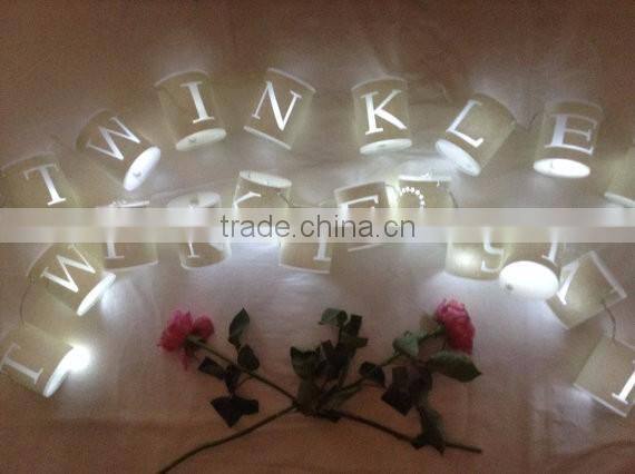Personalised Paper Lantern Fairy Lights 20 LED lights string