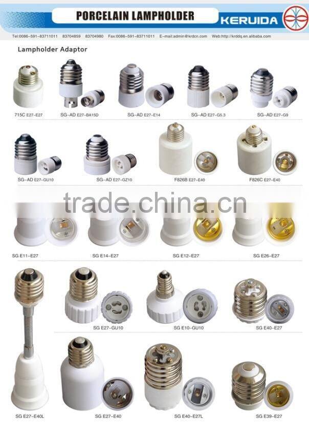halogen porcelain E27-BA15D lampholder adapter converter lamp socket