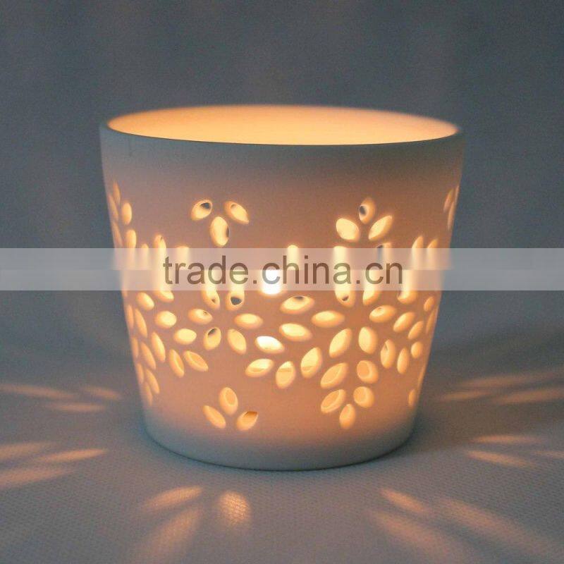 Ceramic Votive White Candle Holder
