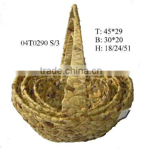 natural water hyacinth rectangular storage baskets with handle