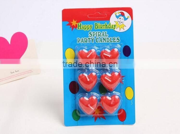 Wholesale Red Love Heart Birthday Candle for Celebration