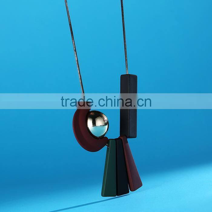 geometric moon sun necklace geometric long rubber rectangle strips pendant necklace geomotric jewelry