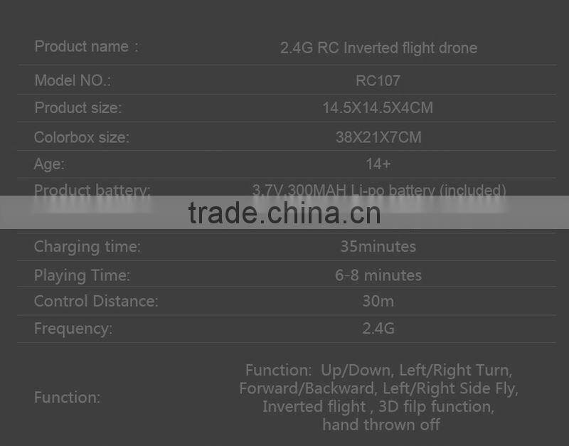 2.4G Small size 4CH RC Inverted flight Quadcopter with 6-axis gyroscope