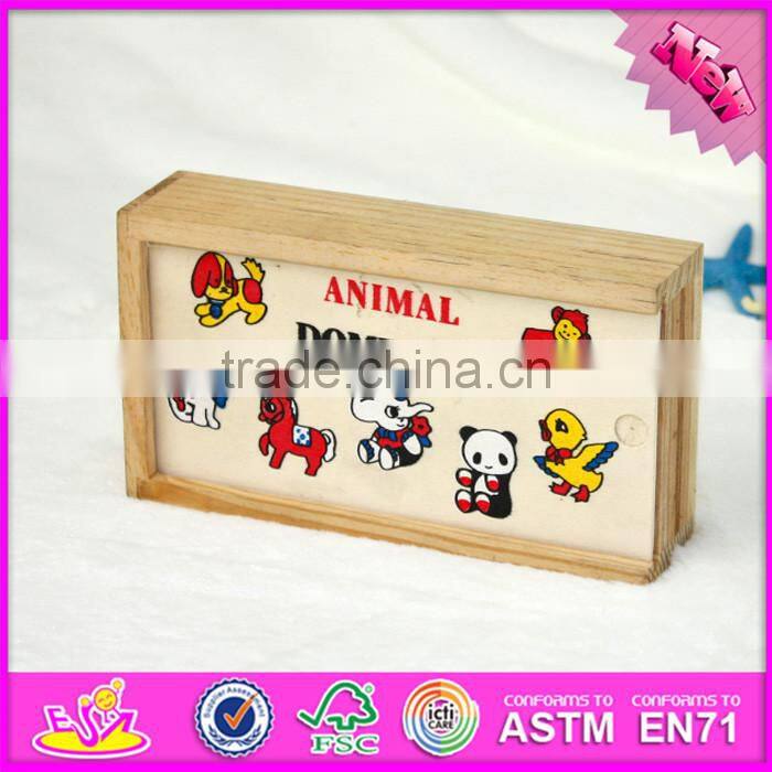 2016 hot sale educational children wooden mini domino set WJ276930