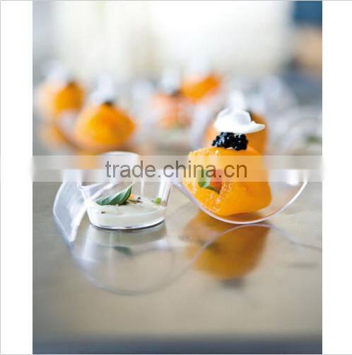 12 Plastic Small Curved Dishes - - - - -party dessert cocktail clear holder pack