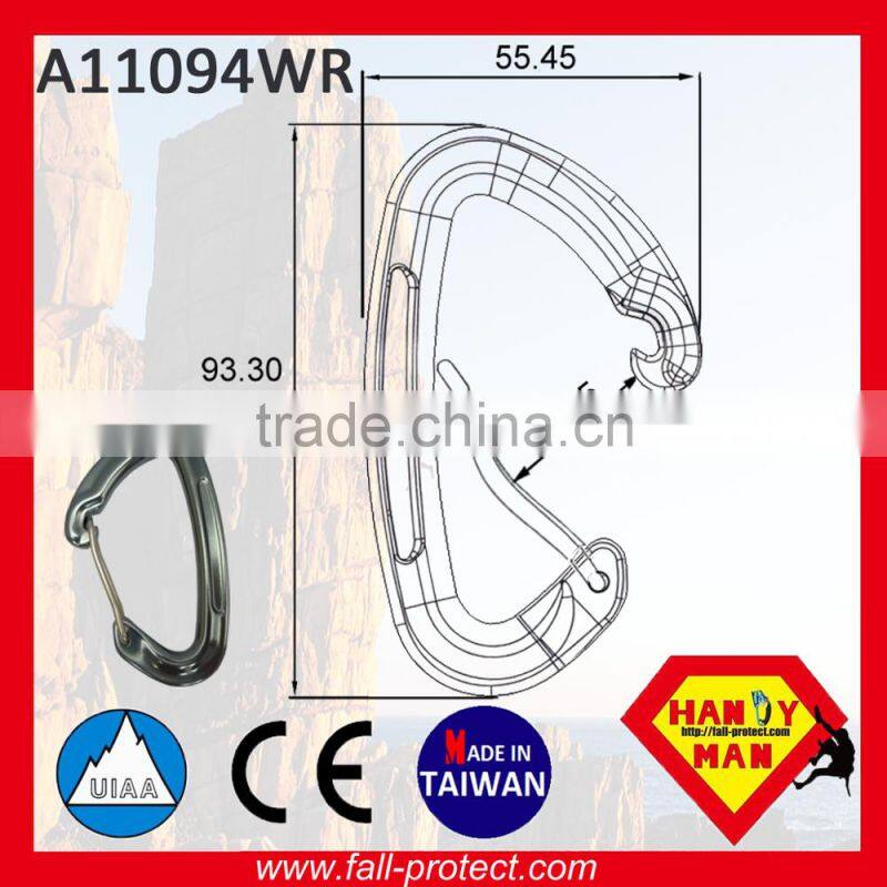25KN Taiwan Mountain Climbing Aluminum Carabiner With Wire Gate