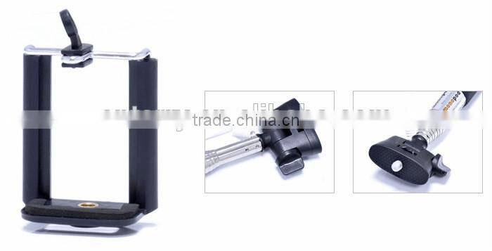 2015 hot sellingextendable mobile phone selfie stick with cable