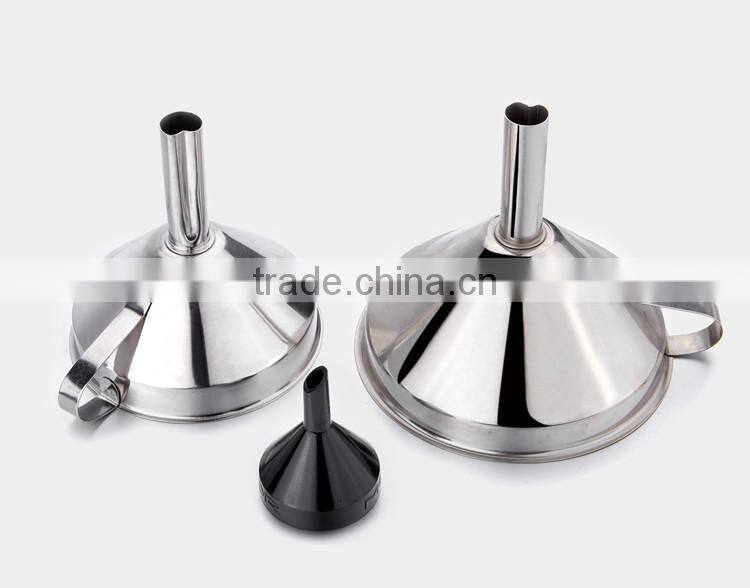 stainless steel funnel with removable strainer /metal funnel in different size